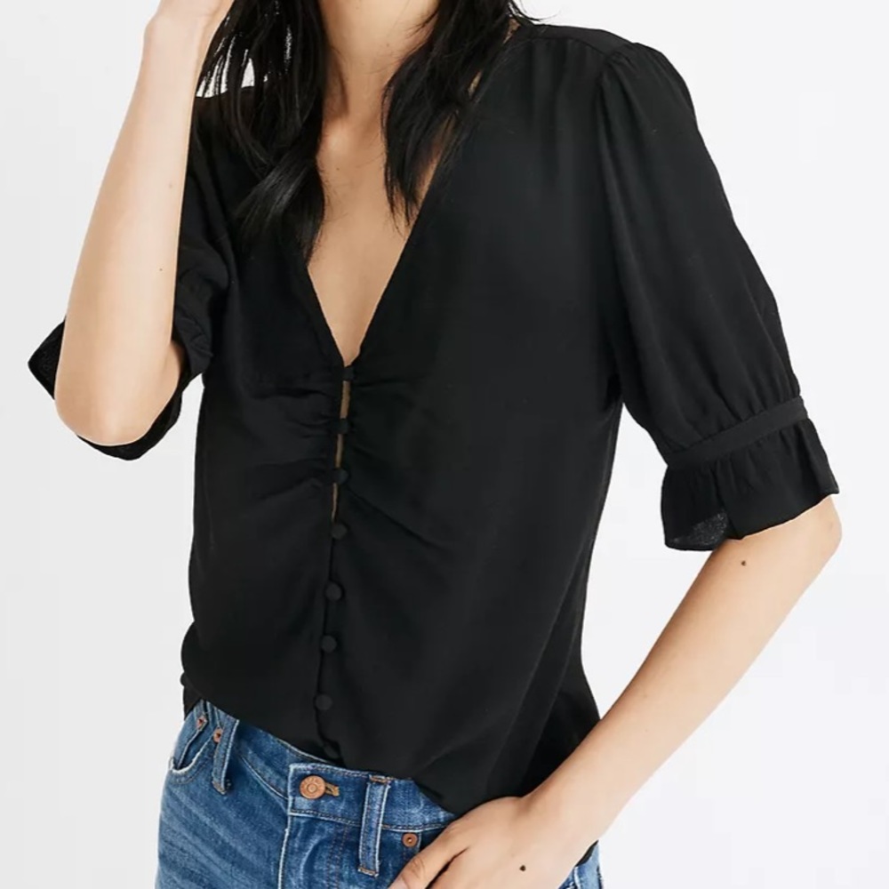 Madewell Daylight Top v neck short sleeve size 4